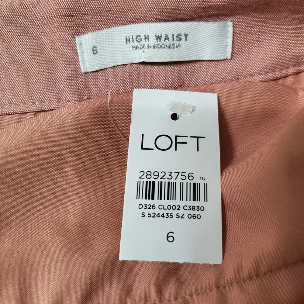 LOFT Women Pants 6 Pink‎ Nylon Rayon Ankle Wide-Leg Button 25